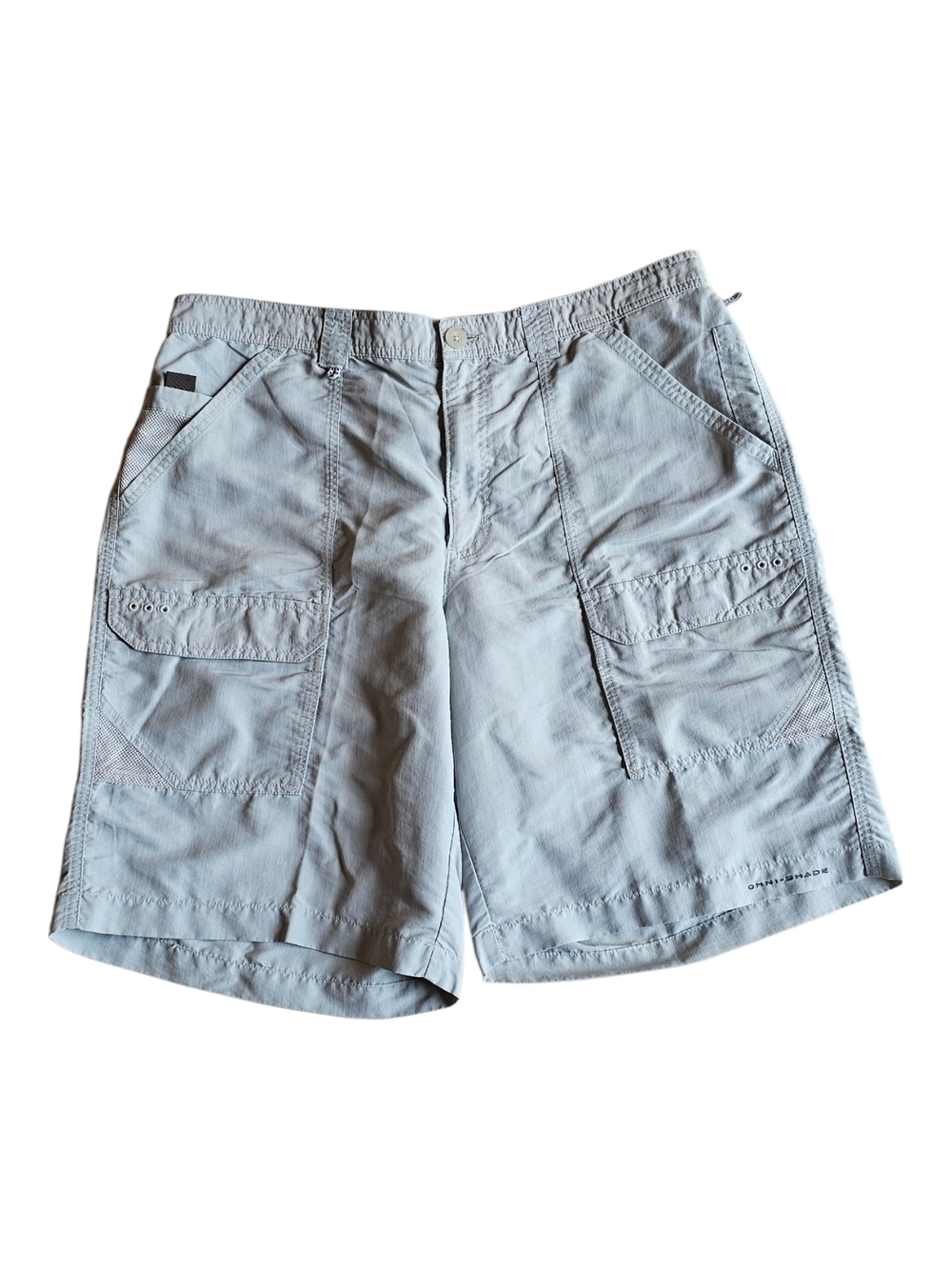 Columbia Omni Shade Mens 38 Gray Cargo Hiking Shorts Lightweight Outdoor